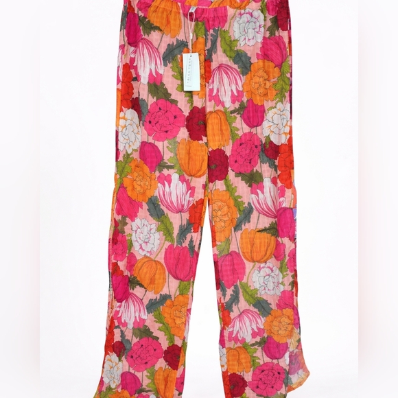 Trina Turk Pants - Trina Turk Dopamine Floral Wide Leg Boho Chic Elastic Waist Pants Sz Small New